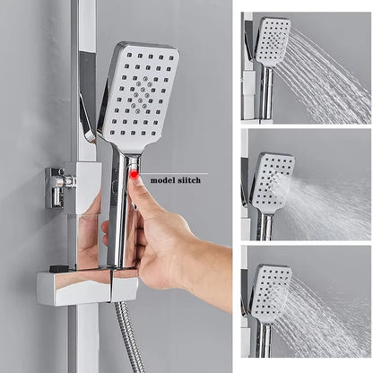 Chrome/Black Brass Shower Faucets Bathroom Shower Mixer Faucet Shower System Rainfall Shower Set Shower Spray For Bathroom