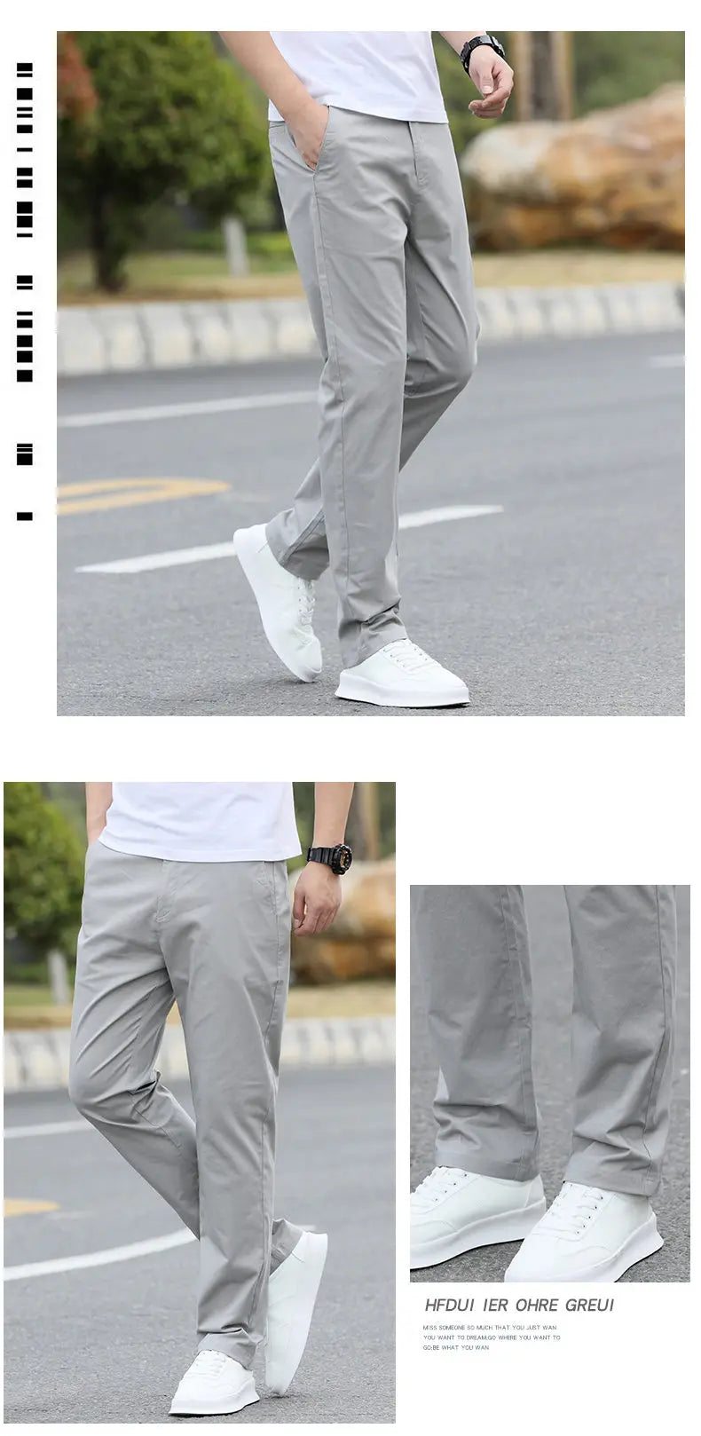 Men's High-Quality Chinos -Cotton Casual Trousers - Breathable Straight Pants (Sizes w28-w40).