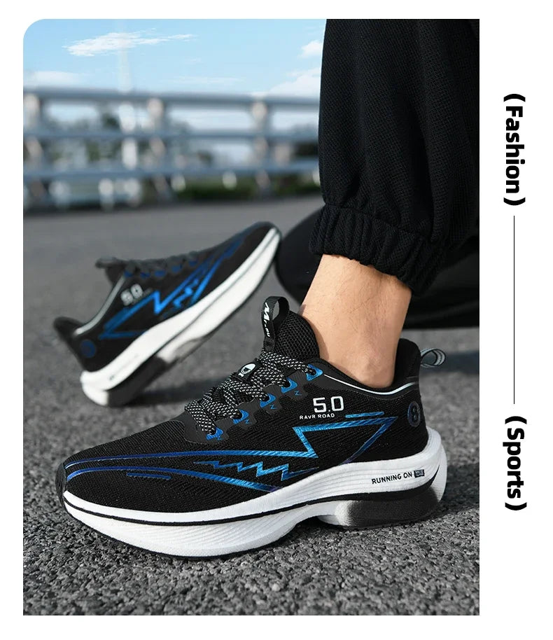 Men Sport Shoes Professional Cushioned Carbon Plate Running Shoes Breathable Lace-up Casual Sneakers Marathon Athletic Footwear.
