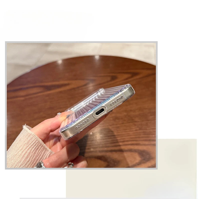 17 Pro Max Luxury Transparent Corrugated Pattern Ultra Thin Case For iPhone 17 Air 16 15 14 Pro Max Plus Shockproof Soft Cover.