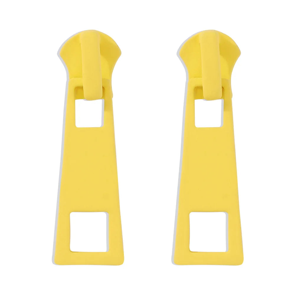 Personality Zipper Stud Earrings Fashion Jewelry For Women Unusual Earrings 2025 Geometry Ear Ring Pop Hip Hop Piercing Jewelry.