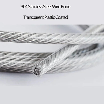 Diameter 0.8mm-8mm Length 2-100m Clothesline,PVC Transparent Plastic Coated No Burr 304 Stainless Steel Wire Rope Cable.