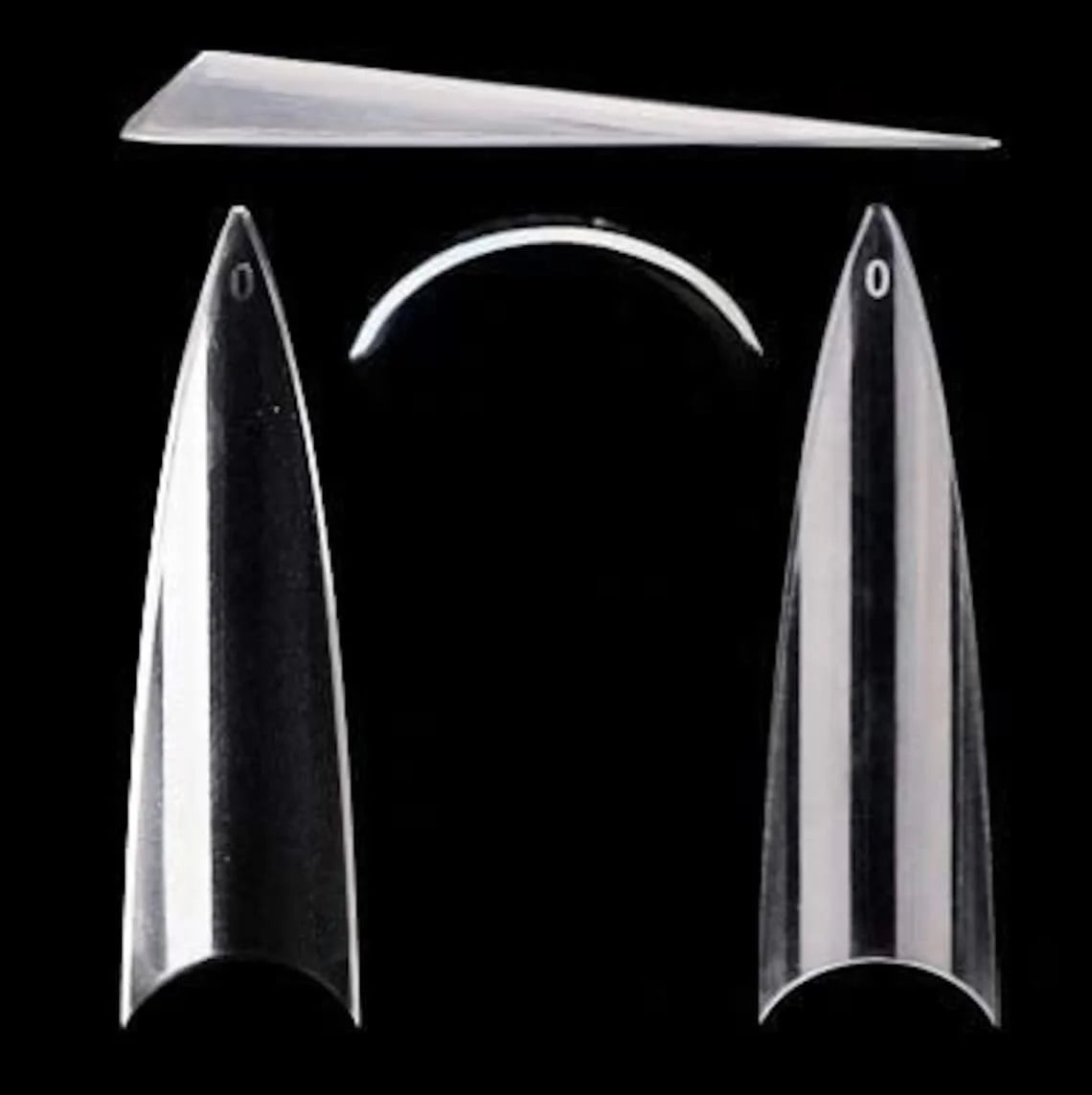 500/600pcs Long Pointed Fake Nail Tips Stiletto Half Cover French Acrylic UV Gel False Nail Extension Press On Nails Manic Tool.