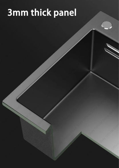 Multifunctional Kitchen Sink Large Capacity Single Bowl Stainless Steel Sink Vegetable Workstation With Faucet Drain Accessories