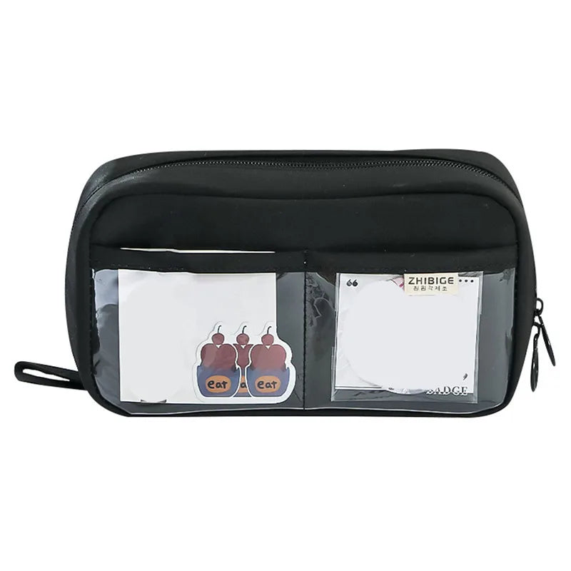 Stift-Aufbewahrungstasche, Federmäppchen, 2-lagig, große Kapazität, Kosmetik, hochwertiges Lernzubehör, einfache Schreibwarenboxen für Studenten