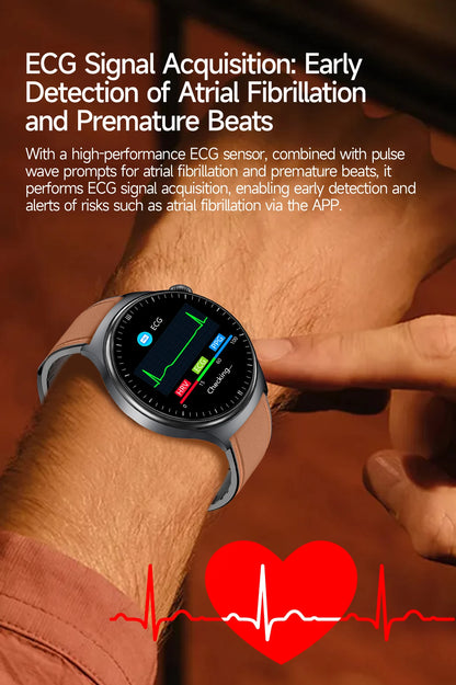 2026 New Smart Watch Men ECG+PPG Blood Lipids Uric Acid Blood Pressure Bluetooth Call 1.43'' Sapphire Smartwatch Remote Nursing.