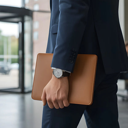 14-16 inch PU Leather Laptop Sleeve Bag Protective Case Cover Laptop Sleeve Case for MacBook Air 15 2023-2025 Pro 16 2021-2024.