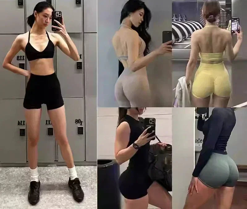 Impact Shorts Low Ribbed Band Gym Scrunch Women Sports Shorts Fitness Biker Short Workout Yoga Running Seamless Leggings.