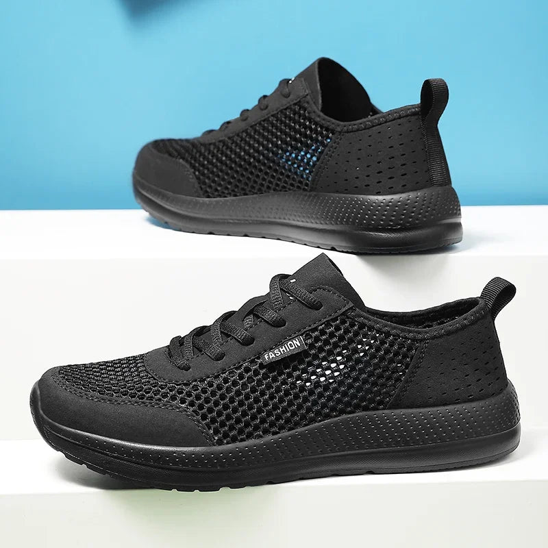 YRZL Sneakers Men Shoes Hollow Mesh Breathable Outdoor Casual Shoes Comfortable Walking Non Slip Big Size Mens Sneakers.