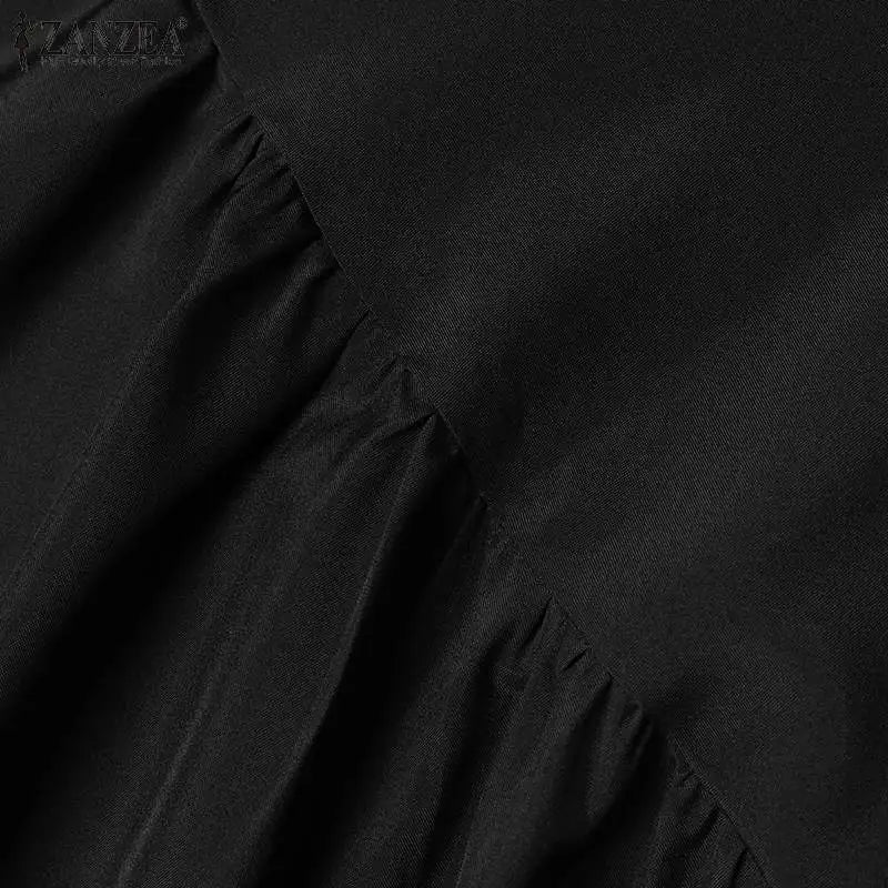 Women Autumn Muslim Long Dress Abaya Long Sleeve Hijab Vestidos Islamic Robe Femme ZANZEA Vintage Ramadan Maxi Sundress Kaftan