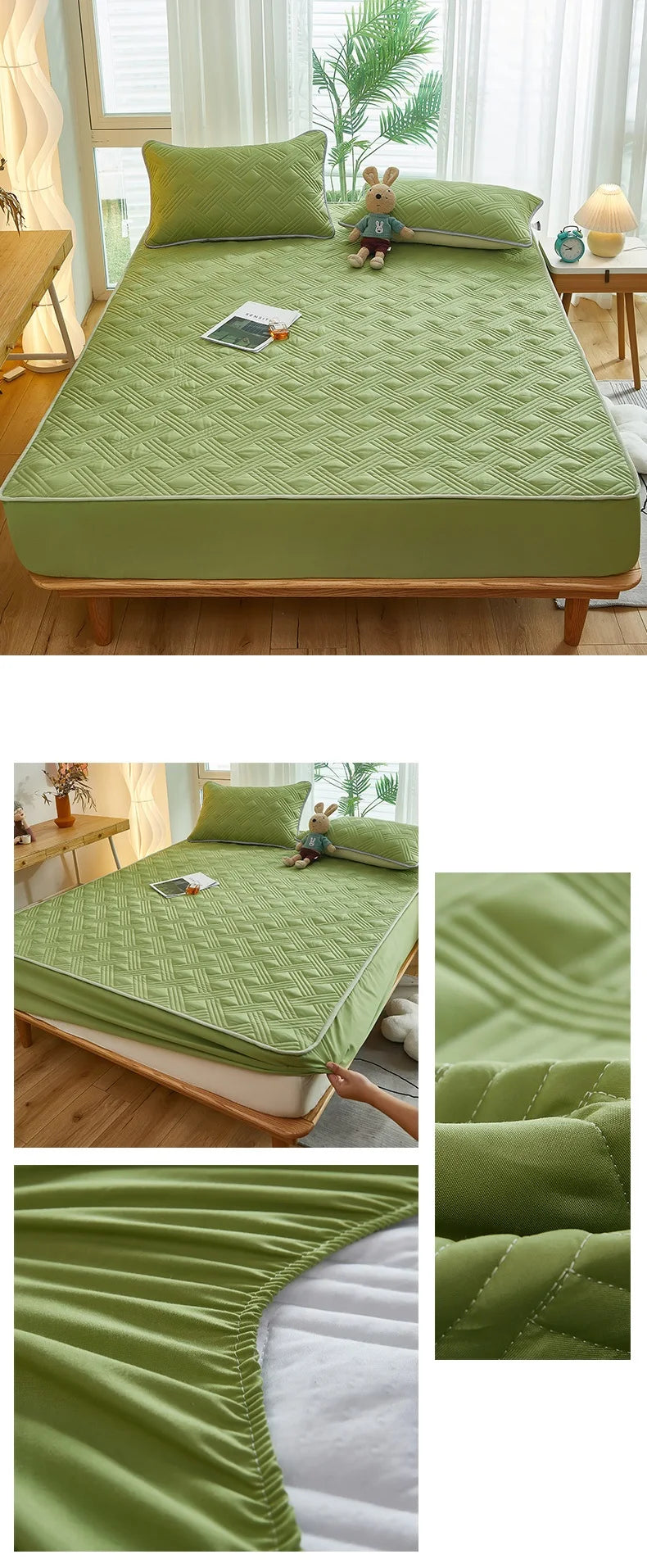 Printed Bedspread Bed 90/120/150/180cm Cover Thicken Bed Linen Sheets fundas de colchón Non-slip Mattress Covers (No Pillowcase).