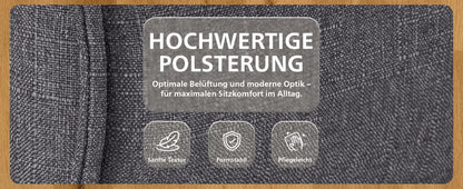CLP Bürostuhl ergonomisch Rako, Schreibtischstuhl höhenverstellbar drehbar Stoffbezug, Backrest mit Kopfstütze