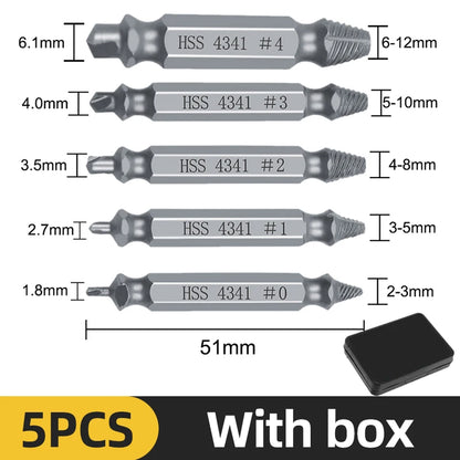 TOOLEYE Beschädigte Schraube Extractor Set Zentrum Bohrer Set Holzbearbeitung Werkzeuge Gebrochene Bolzen Extractor Schrauben Schrauben Entferner Extractor