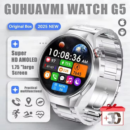 2025 New Originl Watch G5 PlUS Smart Watch 1.75" HD AMOLED Screen GPS track Heart Rate Bluetooth Call Compass Smartwatch for Men