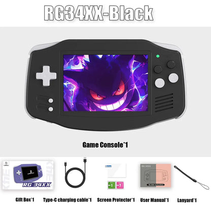 ANBERNIC RG34XX 64Bit Retro Handheld Game Player 3.4-inch IPS Screen HD-Out Portable Game Console 3500mAh streaming With APP.