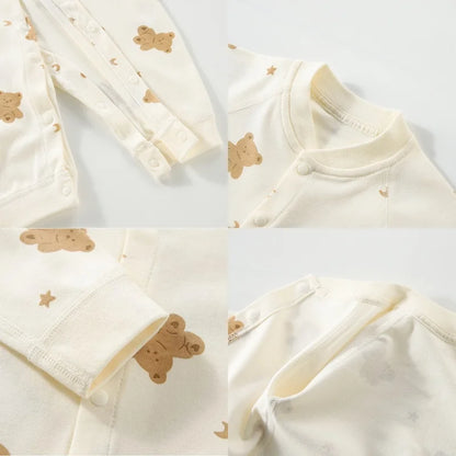 Baby Strampler Gereinigte Baumwolle Neugeborene Kleidung Cartoon Jungen Mädchen Bodys Lange Ärmel Belüftung Vier Jahreszeiten Strampler Pyjamas.