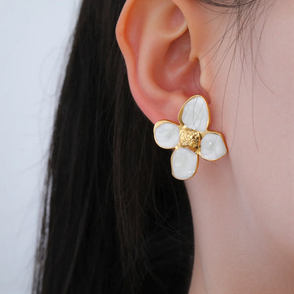 Cazador 2Pcs Flower Women's Earrings Stainless Steel Stud Earrings Jewelry Trend 2025 Party Wedding Birthday Gifts New Wholesale.