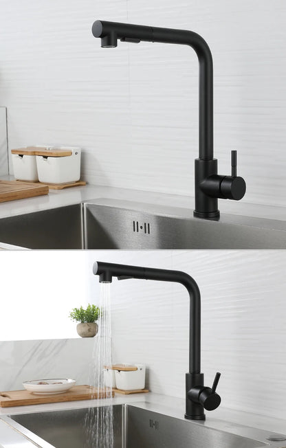 7 Word Touch on Kitchen Sink Faucets Stainless Steel Hot Cold Pull Out Kitchen Mixer Tap Brushed Nickel Touch Kitchen Faucet