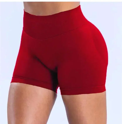 Summer High Waisted Yoga Shorts Women  Fashionable and Sexy Running Fitness Pants Solid Color High Elastic Yoga Leggings