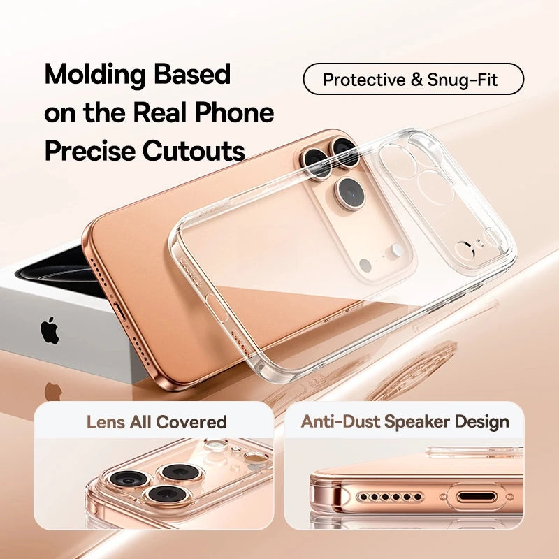Baseus Clear TPU Case for iPhone 17 16 15 14 13 12 11 Pro Max Plus Air Soft Transparent Phone Cover Soft Thin Protective Case.