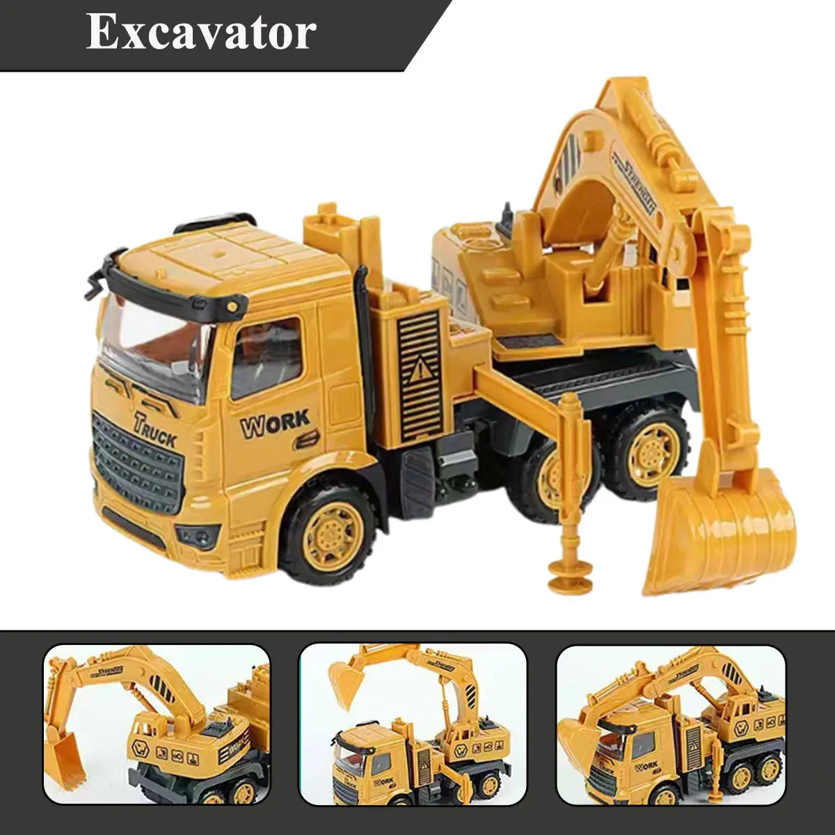1 PCS Engineering Vehicle Toy for Children Inertial Model Play Plastic Car Kid Mixer Truck Crane Bulldozer Excavator Boy Gift.