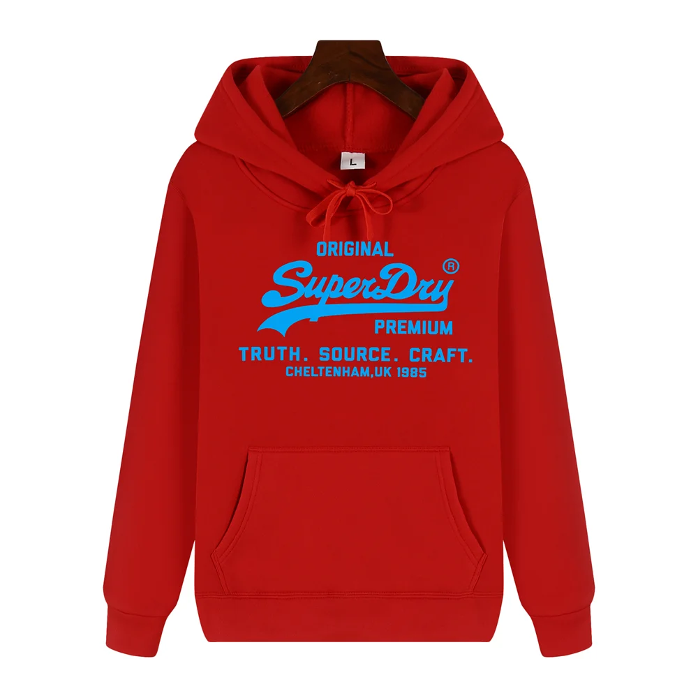 SUPERDRY Brand Men's Autumn and Winter Fashion Casual Hooded Sweatshirt Street Hip-hop Retro Sweatshirt Sports Men's Hoodie.