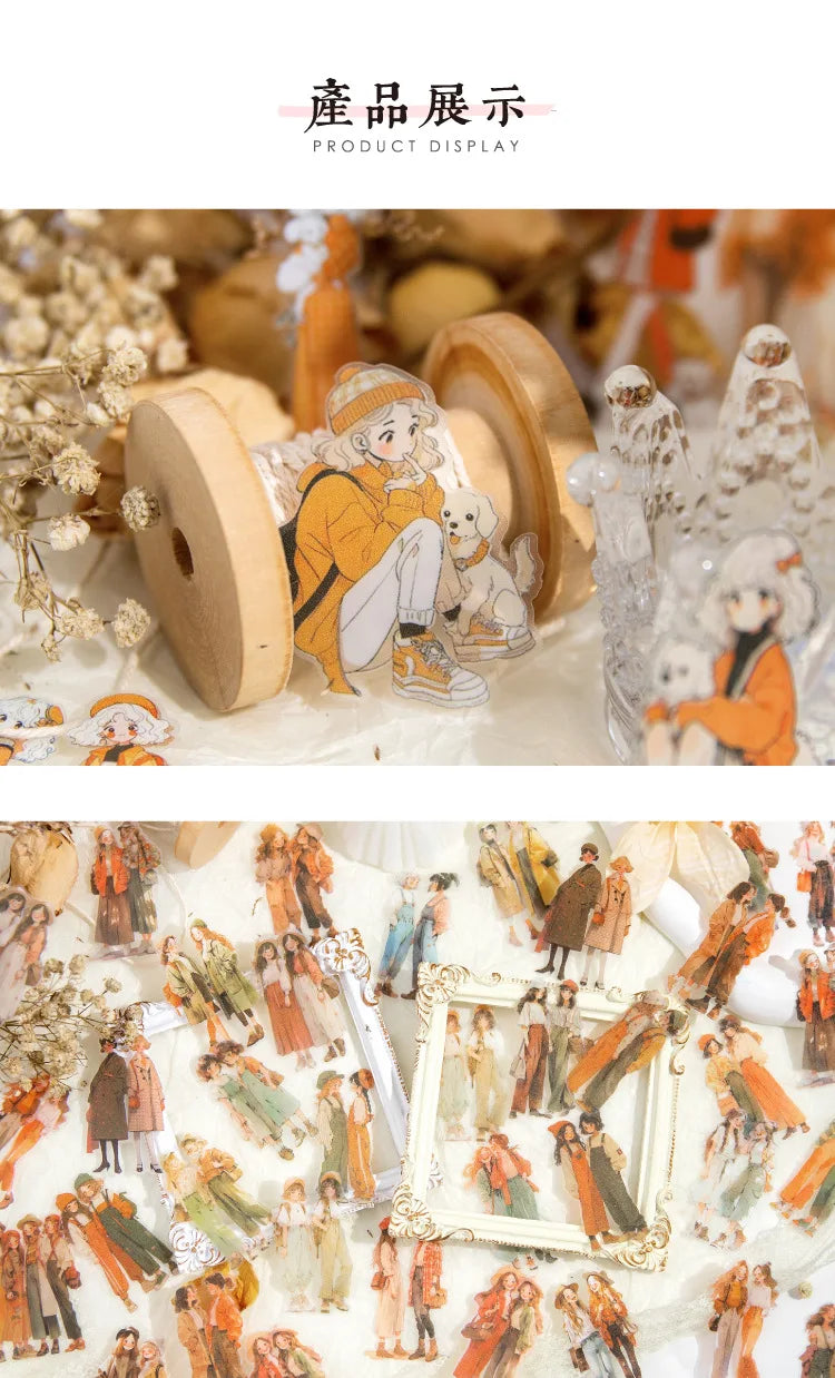 60 pcs Hand malerei Mode süße Mädchen Menschen Aufkleber Vintage Cartoon Mode Mädchen Sammelalbum Ölgemälde Illustration Aufkleber.