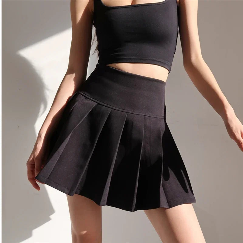 American School Y2k Style Summer Short Pleated Skirt For Women 2024 High Waist Sexy Hotsweet Mini Skirts Female.