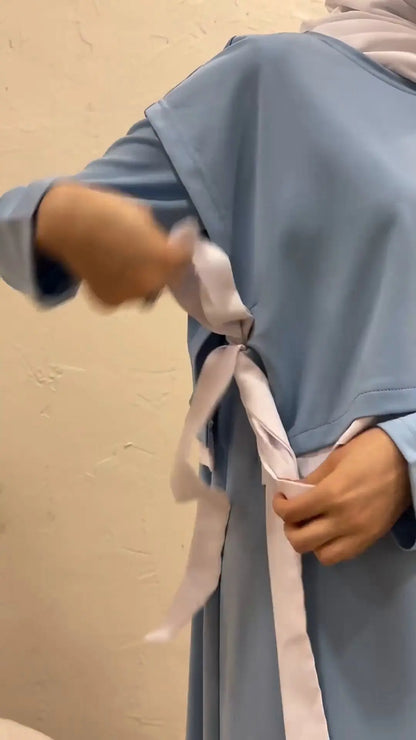 Women Eid Muslim Sets Musulman Ensemble Dubai Arab Vest Kaftan Islam Abayas Ankle Length Long Robe Solid Two Pieces Modest.