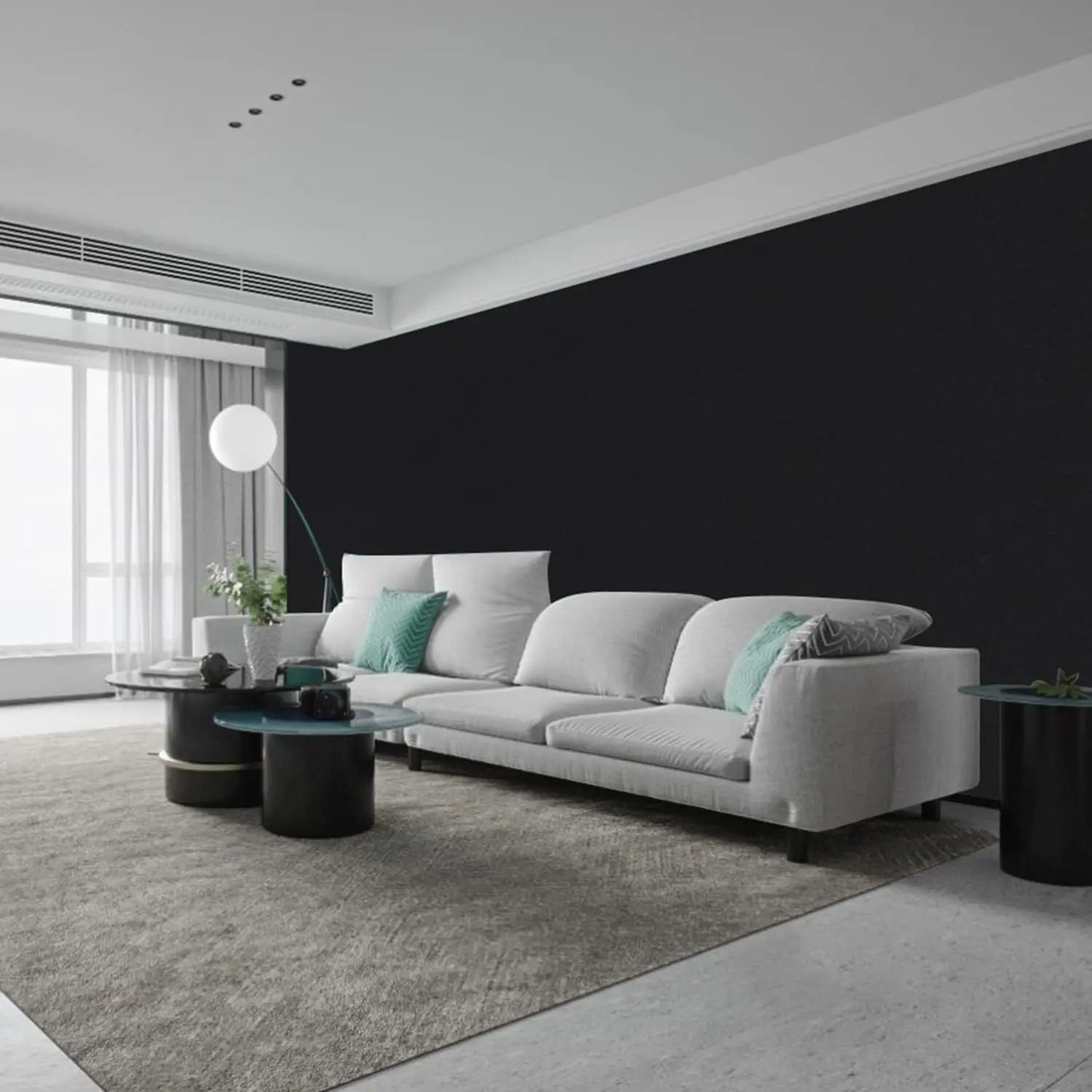 55 cm Breite, selbstklebende Folie, schwarz, matt, verdickter Aufkleber, Möbel, Küche, für Schränke, Tische, Wand, DIY-Renovierungstapete