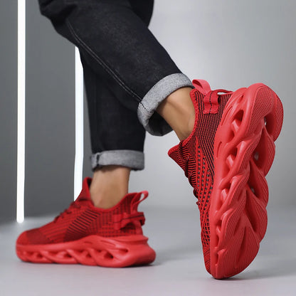 Männer Schuhe Bequeme Turnschuhe Atmungsaktiv Für Mesh Tennis Sport Laufen Gehen Im Freien Rot Fliegen Weben Frauen Slip-on Gym schuhe