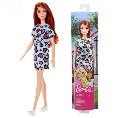 Original Barbie Fashionistas Dolls Multiple Body Shapes Skin Tones 1/6 Dress Up Accessories Kids Toys for Girls Trends Clothes.