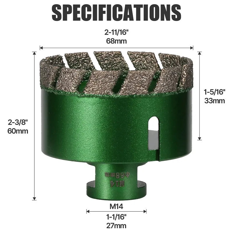 6–130 mm M14-Gewinde, trocken, vakuumgelöteter Marmor, Mauerwerk, Lochsäge, Öffner, Diamantbohrkrone für Keramikfliesen, Granit, Marmor