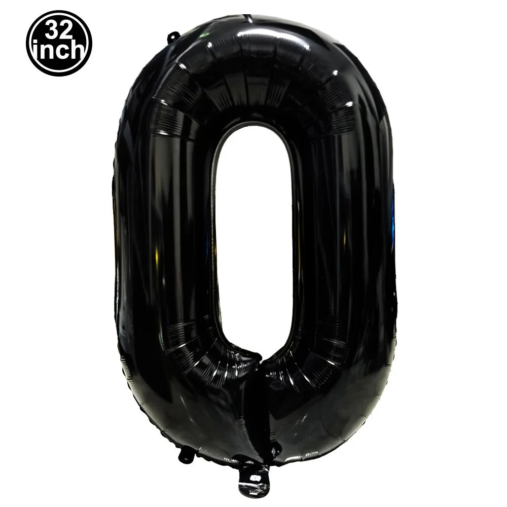 Blauer Ballon mit großen Zahlen, 32 Zoll, 0, 1, 2, 3, 4, 5, 6, 7, 8, 9, Geburtstag, Bachelorette-Luftballons, Figur, Golob-Party-Ballon-Dekoration