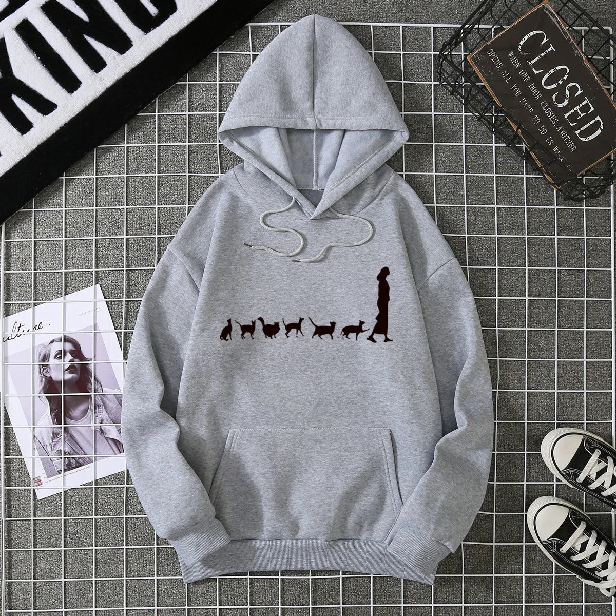 2025, Winter, neuer Damen-Kapuzenpullover, High Street, Unisex-Stil, Doppeltaschen, Sweatshirts, Oberbekleidung, Übergröße, Damenbekleidung, CYXX226.