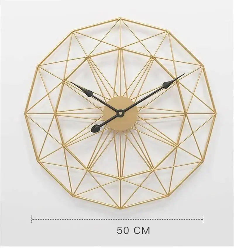 Wand für Design, großes Zimmer, 50 cm, geometrisches Büro, Eisen, Vintage-Industriestil, Uhr zum Aufhängen, Heimuhr, Dekoration, modernes Wohnen