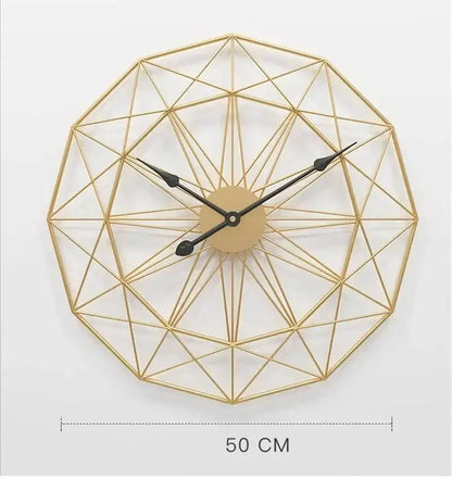 Wand für Design, großes Zimmer, 50 cm, geometrisches Büro, Eisen, Vintage-Industriestil, Uhr zum Aufhängen, Heimuhr, Dekoration, modernes Wohnen