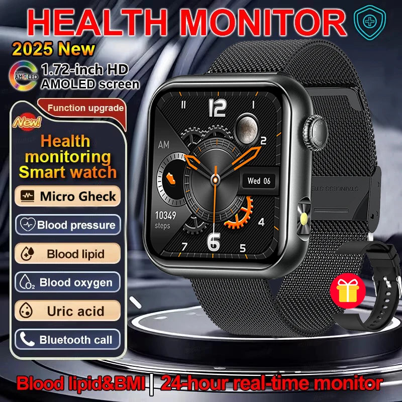 2025 New LED Women AI Smart Diagnosis Smart Watch HRV+PPG Blood Pressure Blood oxygen Health monitor IP68 NFC Smartwatches ﻿