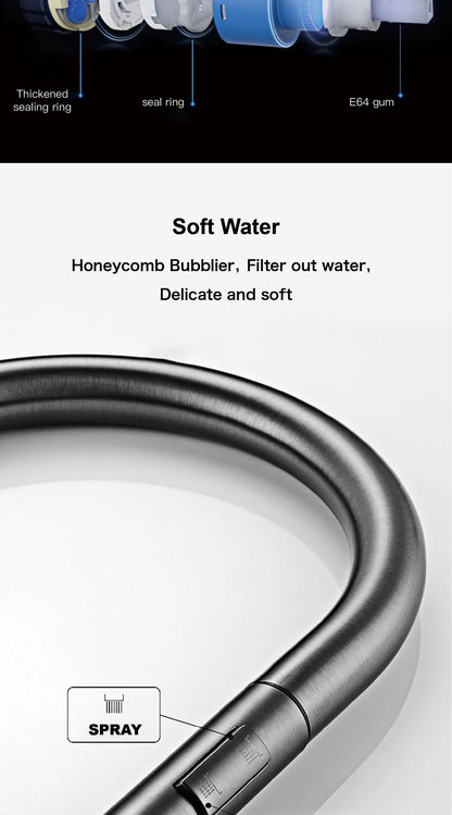 Modern style gun gray pull-out kitchen faucet with 1 handle for hot&cold water intelligent sensing and 2 functions for sink Tap