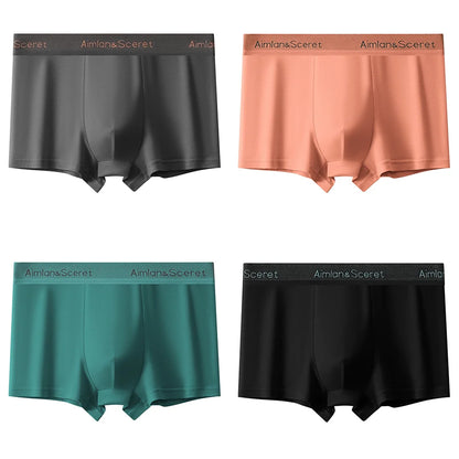 4Pcs Männer Unterwäsche Sportliche Boxer Plus Größe Jugend Boxer Shorts Bequeme Atmungsaktive Flache Hosen männer Quadratische Höschen Slip geschenk