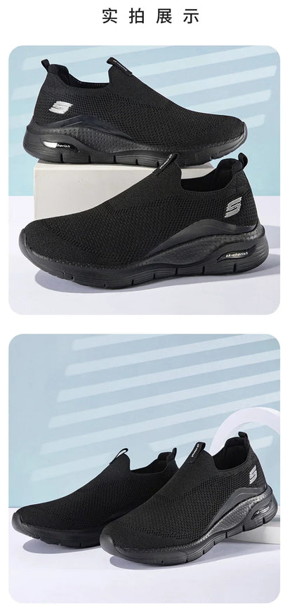 Men's Sports Running Shoes Fashion Breathable Cotton Shoelaces Increased Heel Sneakers Mesh Casual Sports Shoes.