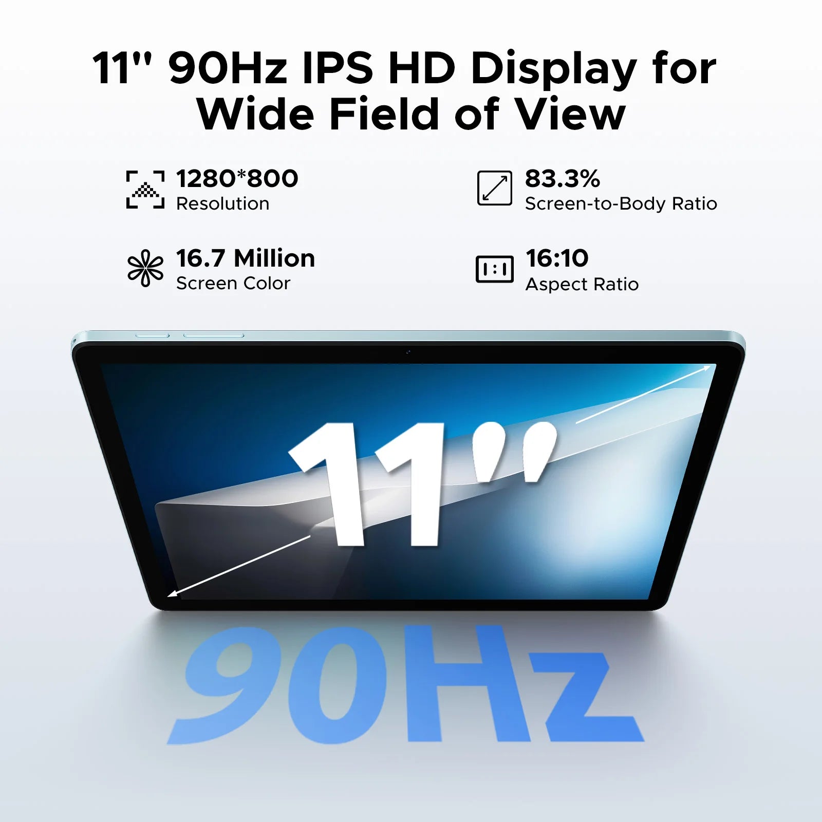 DOOGEE Tab A9+ 2 IN 1 Smart Tablet 11'' Screen Android 15 20GB RAM(4+16) 64GB ROM 8580mAh Battery Dual Speakers Widevine L1.