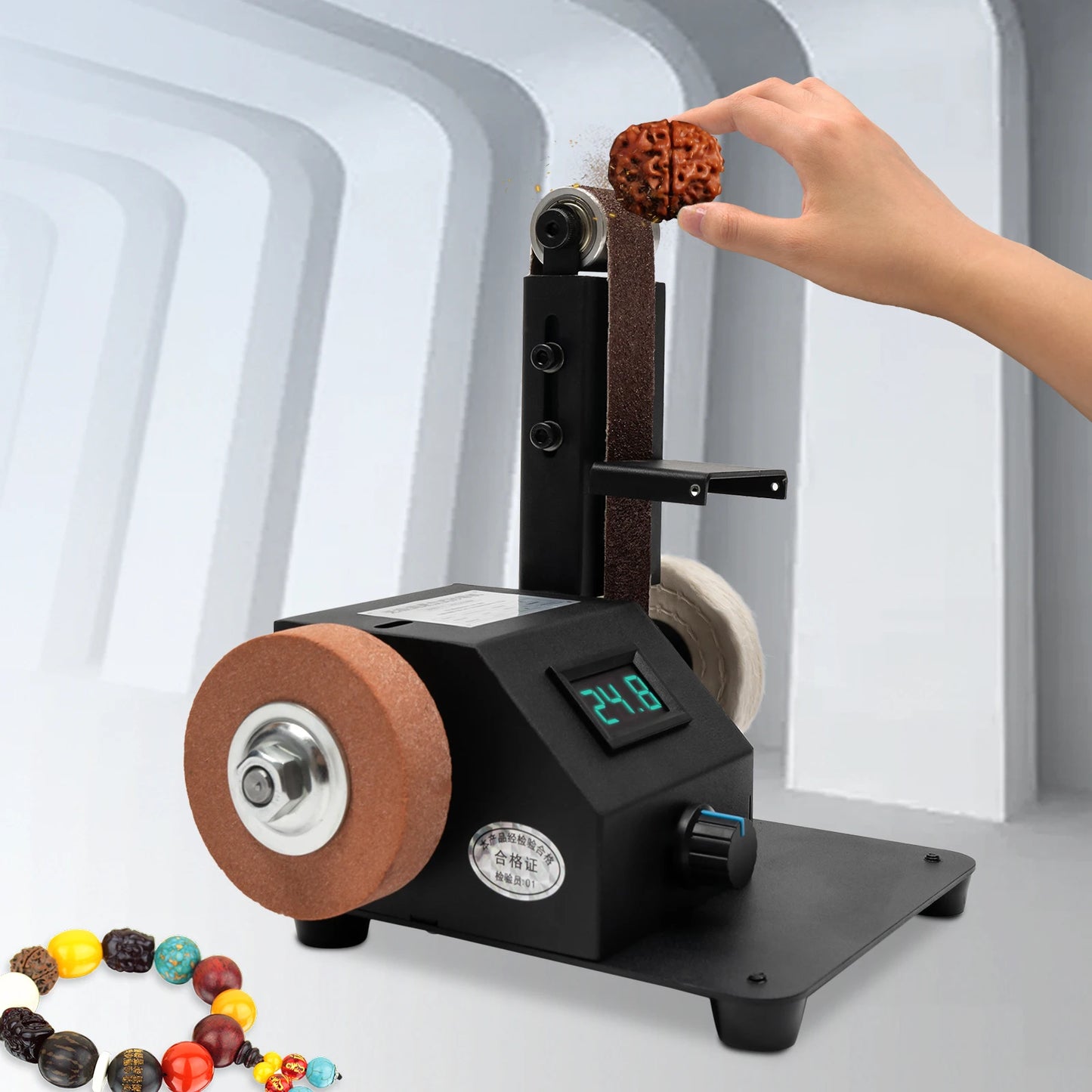 Elektrischer Mini-Bandschleifer zum Selbermachen, 350 W, für die Messerherstellung, Upgrade des Messerschärfs mit 10 Stück Schleifband