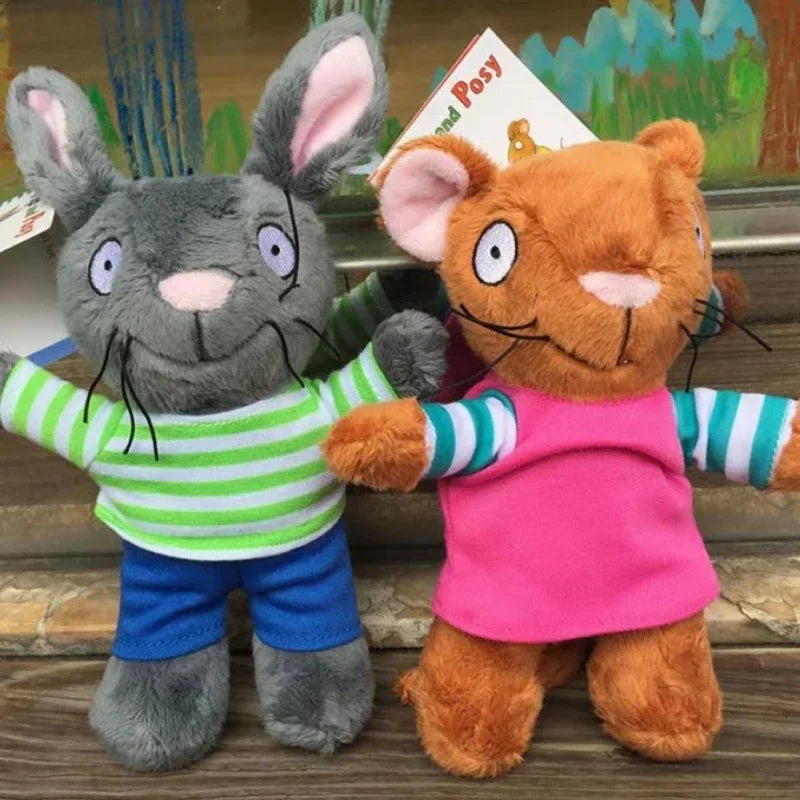 Pip and Posy Plush Toys Soft Stuffed Animal Rabbit Mouse Plushie Dolls Kids Educational Stuffed Figures Birthday Christmas Gifts.