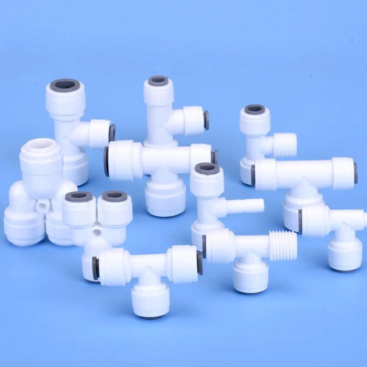 T-Type Tee RO Water Fitting Male Female Thread Quick Connection 1/4 3/8 Hose Pipe Connector Water Filter Reverse Osmosis Parts