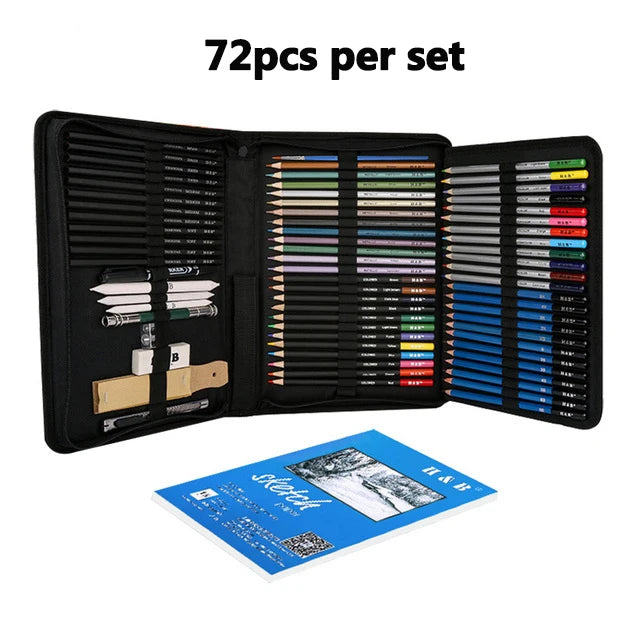Professionelles Skizzenstift-Set, Zeichenset, Buntstift-Set zum Skizzieren, Briefpapier-Set.