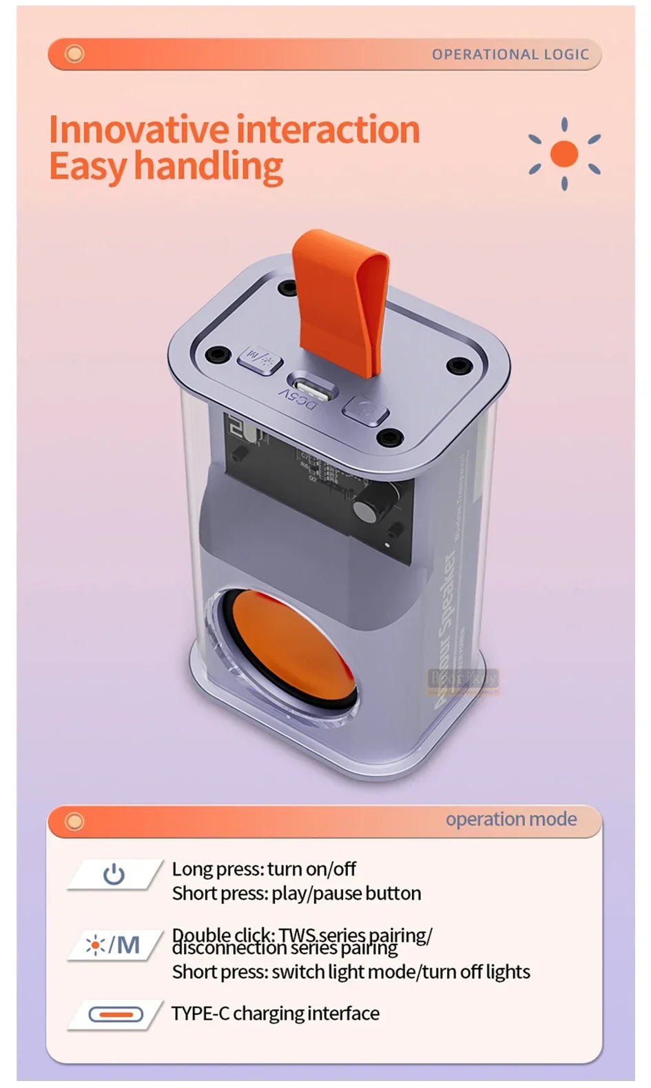 Bluetooth Speaker K08 LED Flashing Soundbar Portable Outdoor Indoor Subwoofer Loudspeaker Support TF Card FM Radio Waterproof.