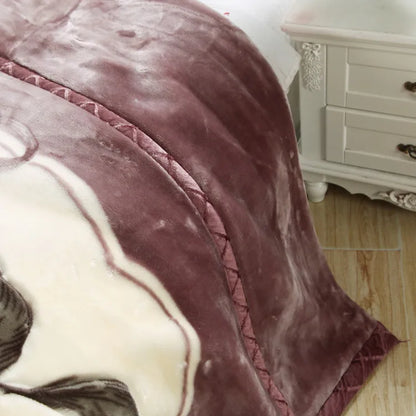 Ultra Soft Cozy Flowers Rose Throw Blanket Microfiber Heavy Fluffy Fleece Blanket for Home Bed Dormitory.