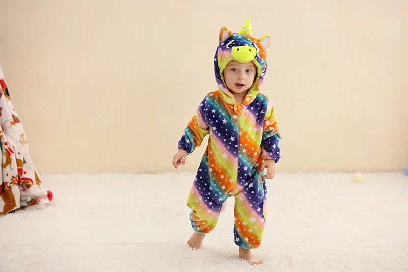 MICHLEY Winter Baby Strampler Mit Kapuze Flanell Cosplay Kleinkind Infant Kleidung Insgesamt Bodys Overall Kostüm Für Kinder Mädchen Junge