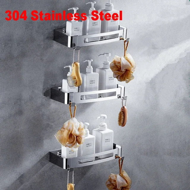 1/2/3 Schichten Eckduschregal Badezimmer Shampoo Duschregal Halter 304 Edelstahl Schlagfrei Küchenstativ Eckständer